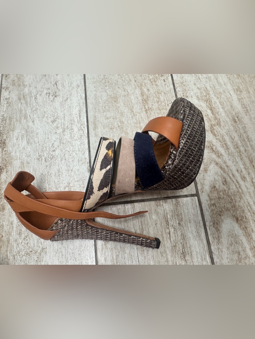 L.A.M.B. Multi-Strap Platform High Heel Sandals